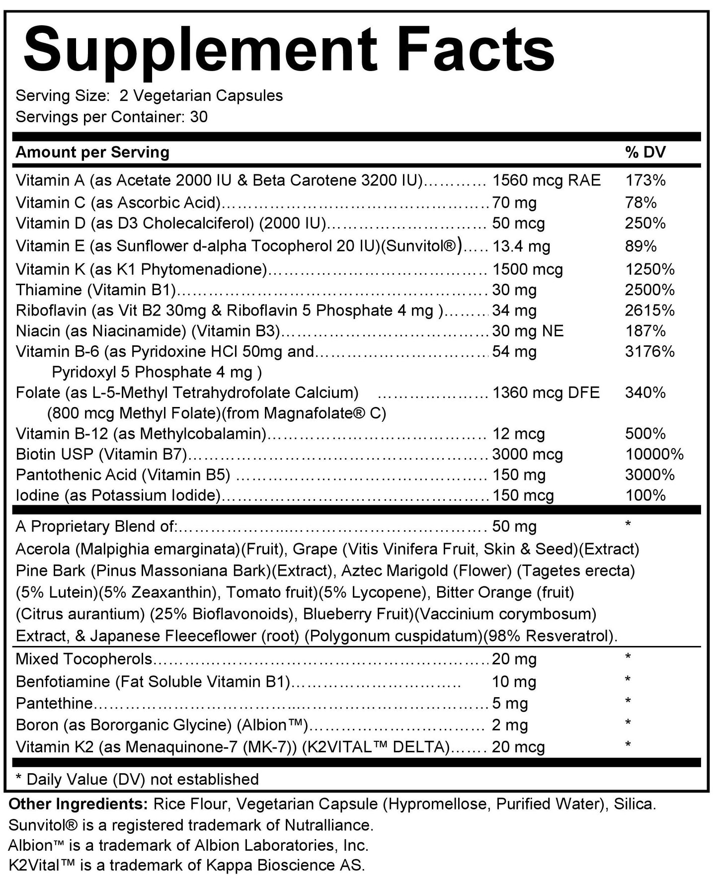Activated Vitamin Cofactors