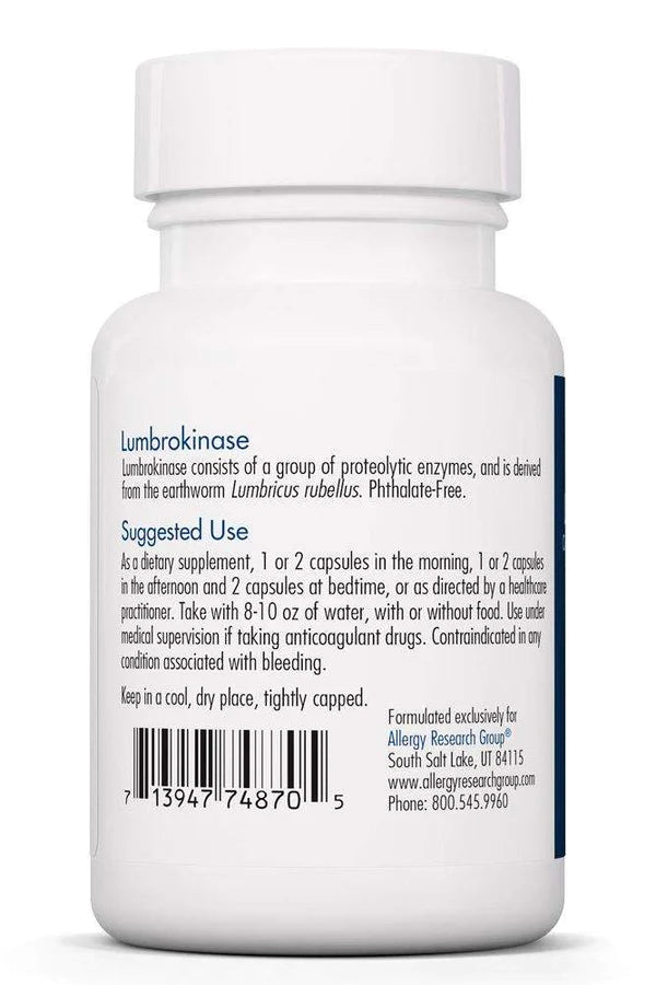 Allergy Research Group Lumbrokinase - Circulatory System Support - 60 time released capsules